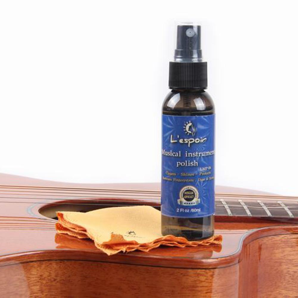 Diapasón de guitarra de 60ML diapasón de aceite de enfermería aceite de limón + paño de limpieza Set Universal guitarra ukelele Bass Care Tool Accessories
