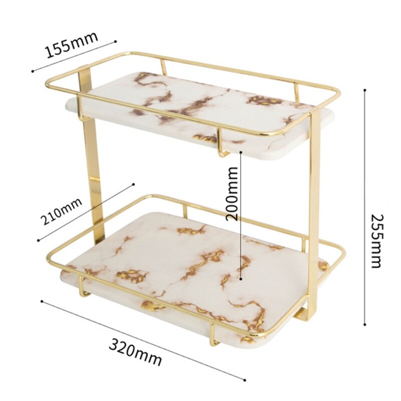 2 Layers Desktop Storage Rack Multifunction Shelf Organizer Holder for Kitchen Bathroom: 5AC902062-W-L