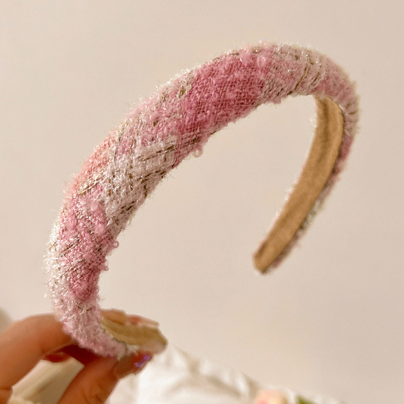 1 Uds. Cilantro rosa a la para mujer, aro para el pelo, banda para el pelo para mujer, nueva diadema, banda para el pelo de maquillaje, tocado, accesorios para el cabello: Rosa