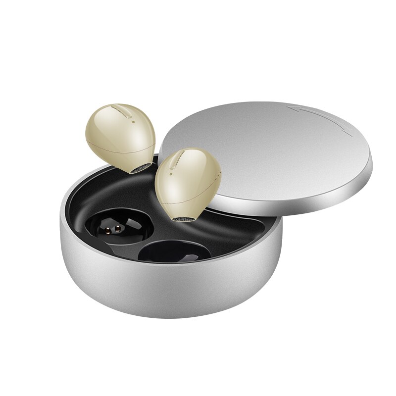 Onzichtbare Echte Draadloze Oordopjes Bluetooth Oortelefoon Waterdichte Slaap Oortelefoon Nano Size/Dual-Mic/20Hs Play/Verwisselbare dragen: X21S-1 pair-Beige