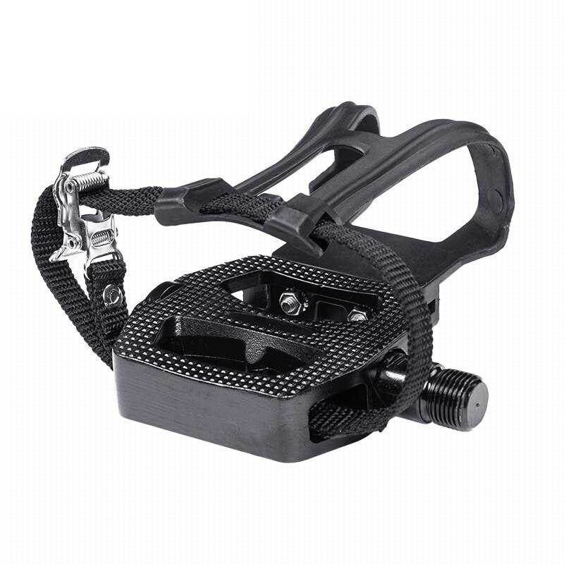 Spinningcykelpedal spd-pedal i aluminiumlegering med tåklämmor &amp; klossar cykeltillbehör för spinbike motionscyklar