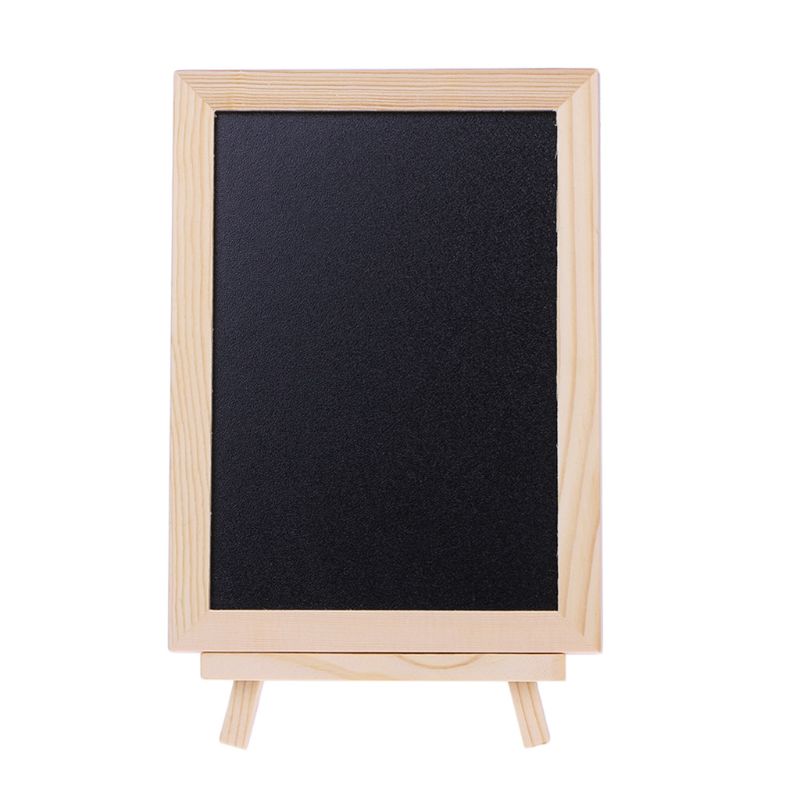 Desktop Message Board Blackboard Wood Tabletop Chalkboard Double Sided Blackboard School Supplies