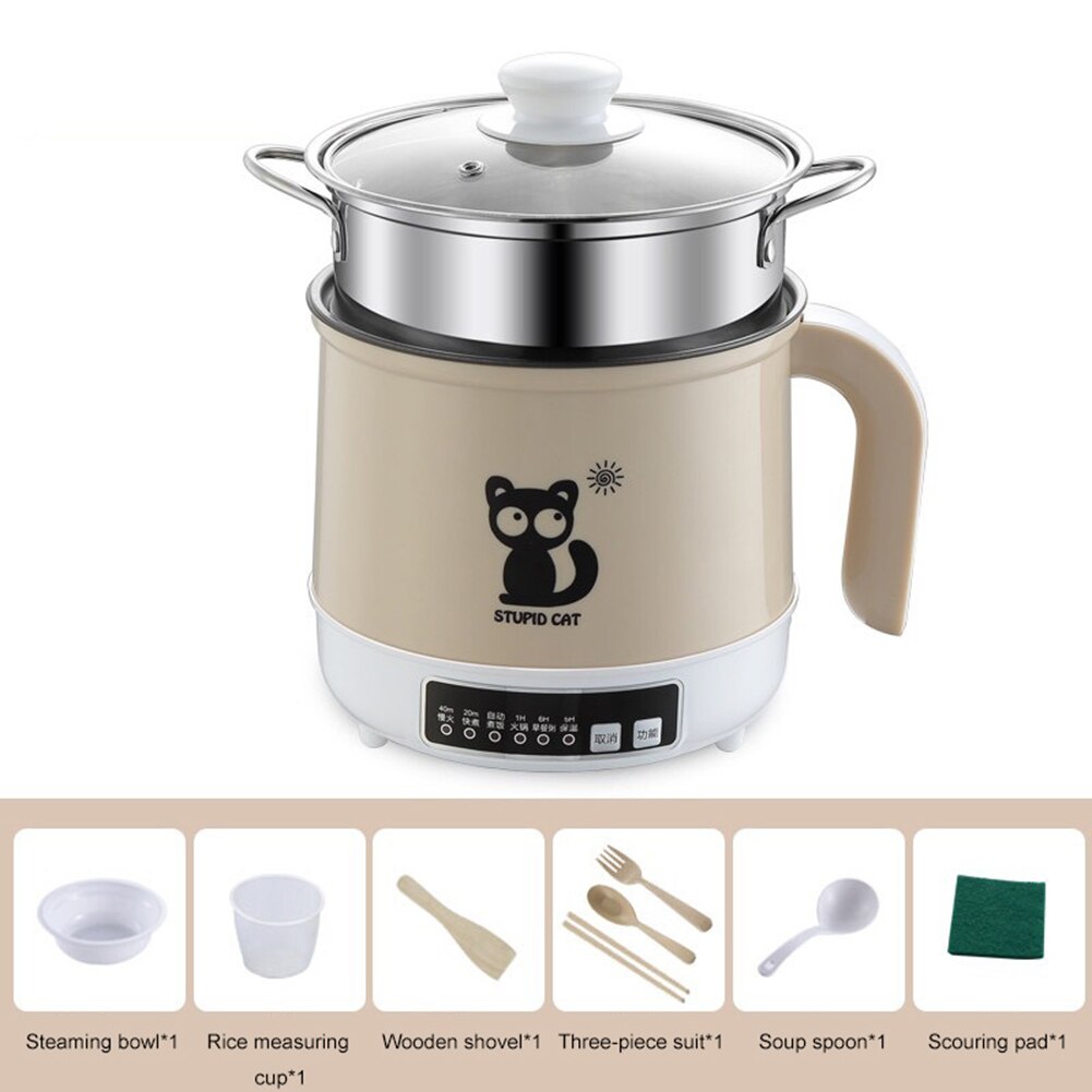 110V Multifunctional Electric Cooker Heating Pan Electric Cooking Pot Machine Hotpot Noodles Rice Eggs Soup US Plug#38