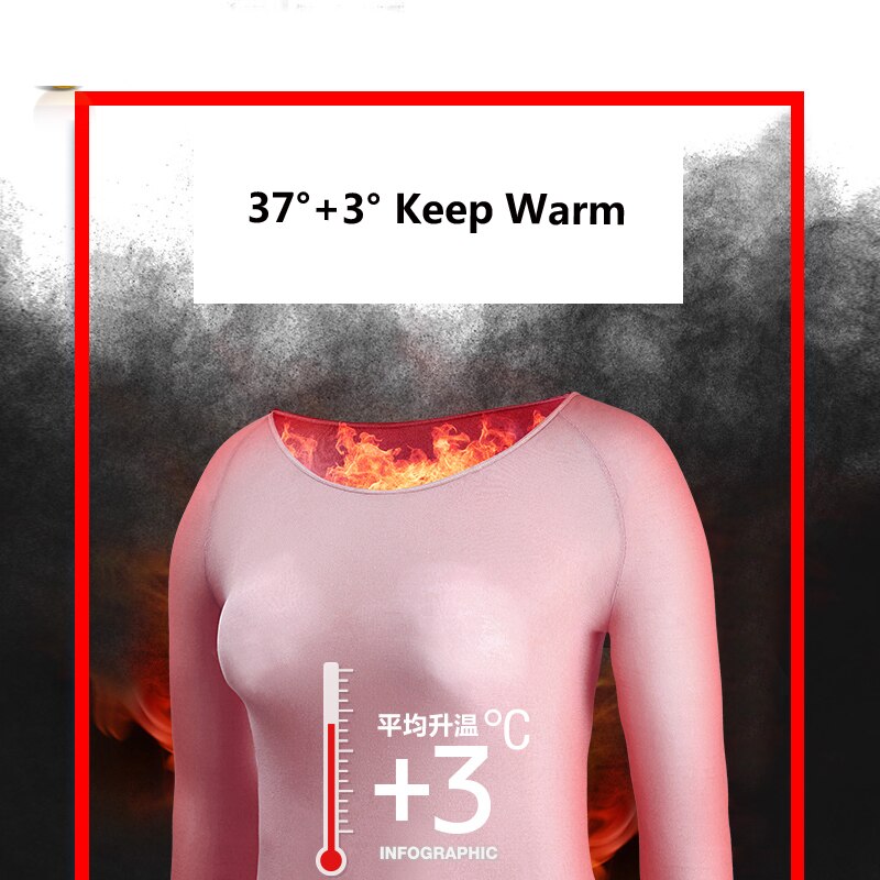 Vinter kvinder langjohns holde varmen undertøj slankende termisk undertøj sæt 37 graders varme ultratynde tynde lange undertøj elastik