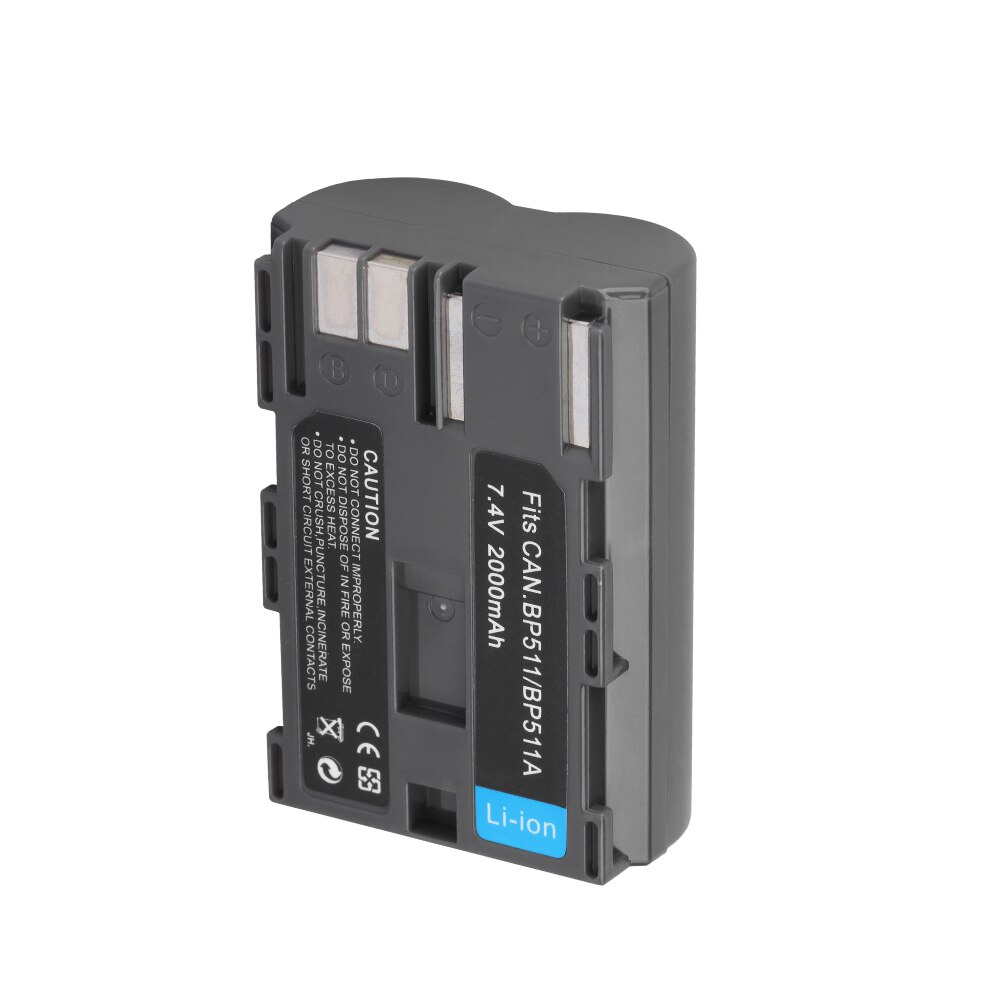 BP-511 BP511 BP-511A Battery For Canon EOS 40D 300D 5D 20D 30D 50D 10D D60 G6 BP511 FV40 FV30 FV100 200 Camera Batteries 2000mah: 1Battery
