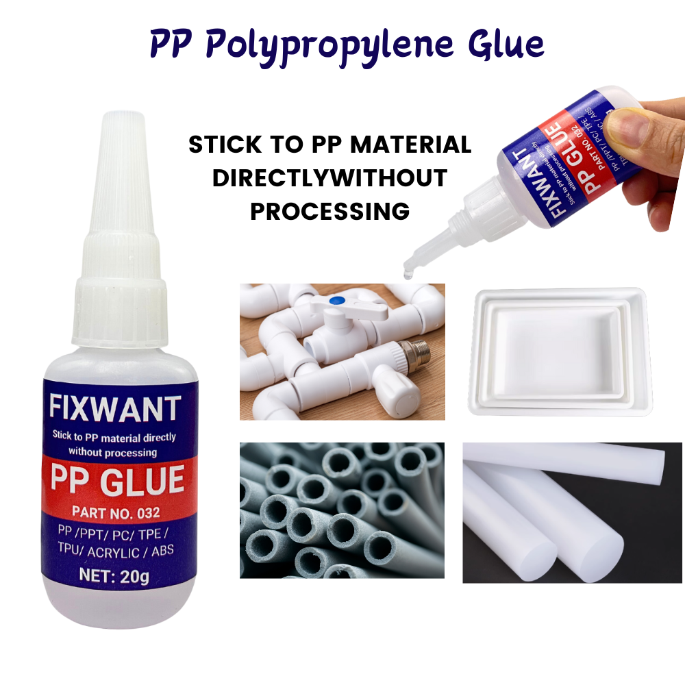 Instant PP Polypropylene Glue Multi-purpose Super Strong PPT/ PC/ TPE/ TPU/ ACRYLIC/ ABS Electronic Components Adhesive 20g