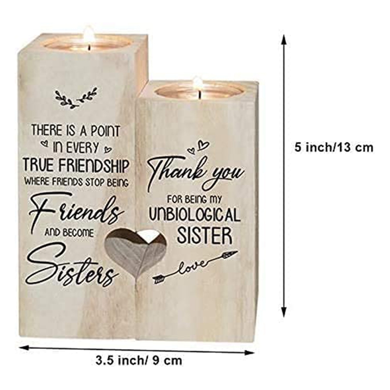 Yo-Dubbelzijdig Gedrukt Kaarshouder-Beste Vriend Kaars Beste Vriend Kerstcadeau Voor beste Vriend