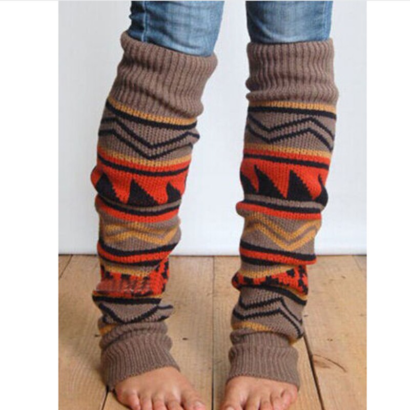 Benvarmere kvinder varme knæhøje vinterstrik solid hæklet benvarmere sokker julevarme støvlemanchetter beenwarmers