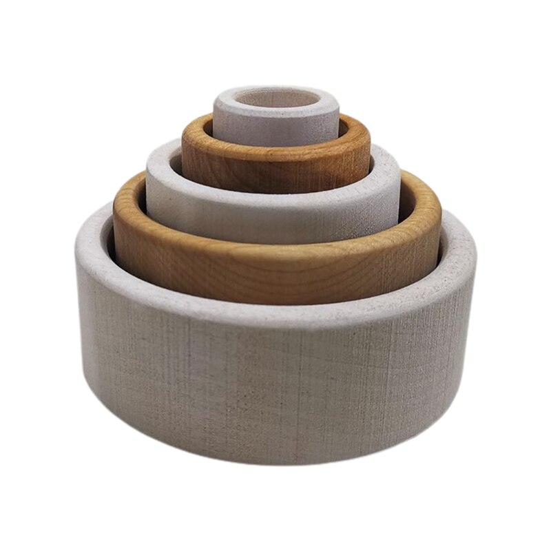 5 Pz/impostato per Bambini Impilabile Gioco di Apprendimento Blocchi di Costruzione bambino di Legno che impila Giocattoli per Bambini Creativi Educativi Regali: 3