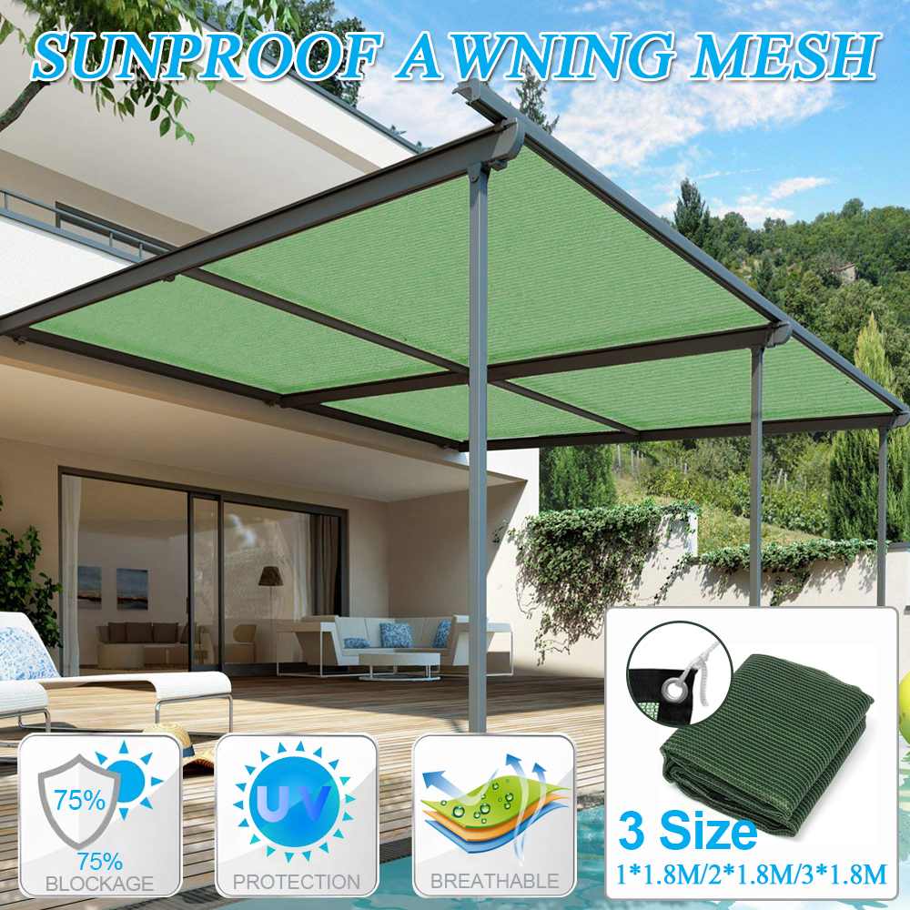 Portable Sun Awning Mesh Sunproof Sun Shade Sail Anti-UV Awning Mesh Net Canopy Home Garden Outdoor Aquare Waterproof Shelter
