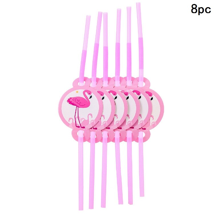 Juego de vajilla desechable de flamenco rosa para niños y niñas, servilletas, vasos, servilletas, decoración de feliz cumpleaños: plum