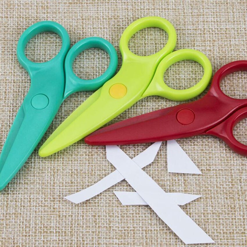 1 adet güvenlik Mini çocuk makas kendi başına yap kağıdı kesme makası