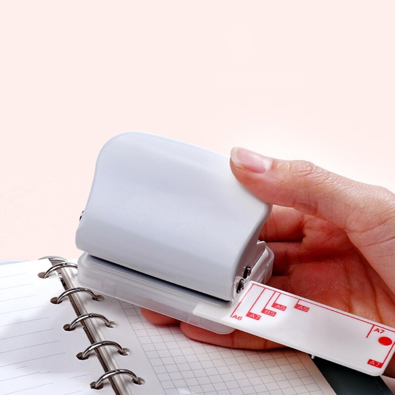 Portable Hole Puncher 3/6/9 Holes w/ Positioning Ruler Confetti Box 5 Sheet Capacity Skid-Resistant Base for School Home