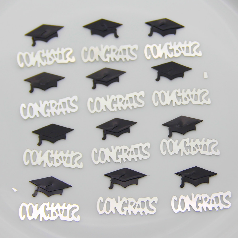 15 g/bolsa de doctorado de confeti de papel felicidades cartas mesa de papel picado para Celebración de graduación felicidades confeti