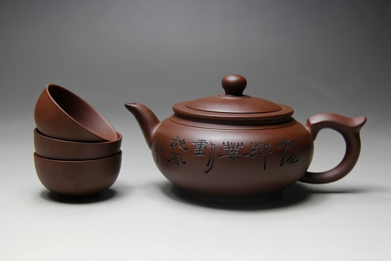 Topp kung fu te set yixing tekanna handgjord tepott koppuppsättning 400ml zisha keramik kinesisk teceremoni bonus 3 koppar 50ml