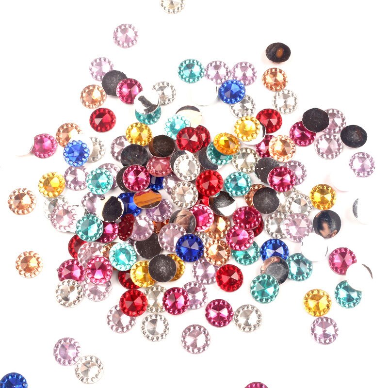 LF 500Stck Gemischt Klar Harz Kristall Dekoration Handwerk Flatback Cabochon Verzierungen Für Scrapbooking Nette Diy Zubehör: runden 2    10mm