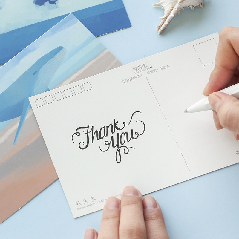 30 Stks/set Walvis Eiland Bronzing Postcard Hollow Wenskaarten Diy Journal Decoratie Briefpapier