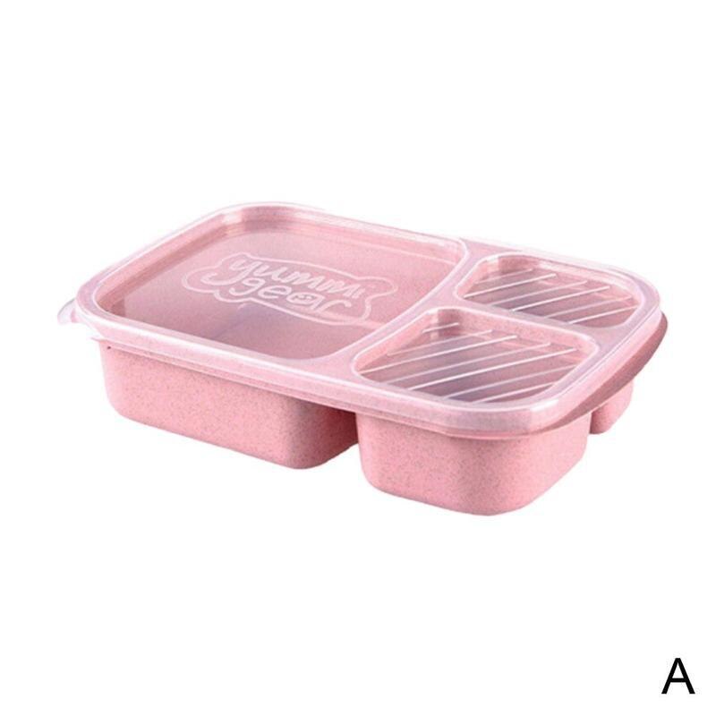 Portable Food Grade Wheat Straw Meal Box Microwave Food Foodbox Container Dinnerware Storage Q9E5: A