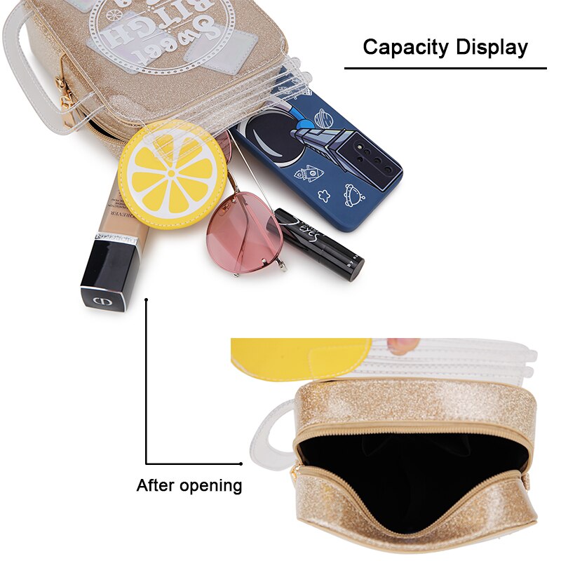 Citroen Thee Cup Vorm Portemonnees En Handtassen Voor Vrouwen Gold Schoudertas Lederen Cossbody Zak Vrouwelijke Clutch Cartoon Portemonnees