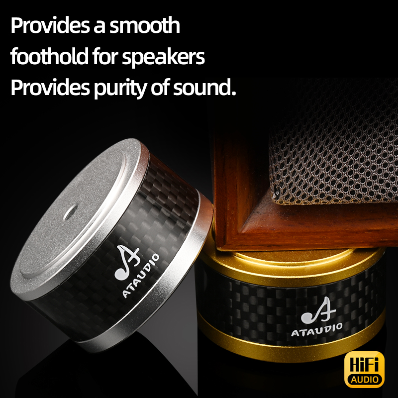 4PCS HiFi Speaker Shock Absorber Hi-end Carbon Fiber Solation Feet Pad for DAC Stereo Audio Speaker Amplifier