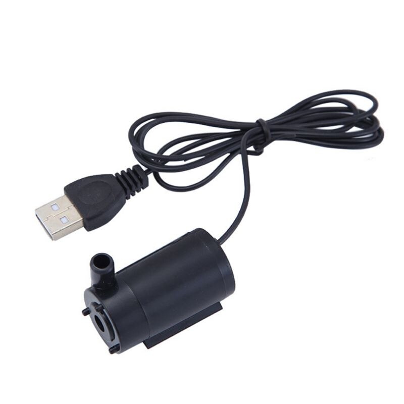 Micro Mini Submersible Water Pump Fish Tanks Aquarium Usb Powered DC 5V 2-3L/min M68E: Horizontal black