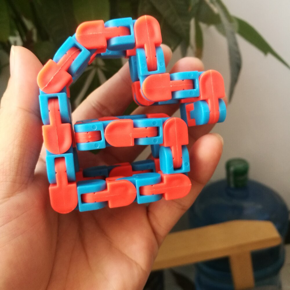 Spinner divertido, juguete Antiestrés con cadena para niños y adultos, juguete Spinner con cadena, pulsera de serpiente puzle, juguetes educativos
