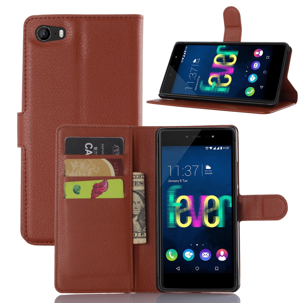 Fundas de seguridad de lujo Coque para Wiko Fever 4G funda de teléfono con soporte Cartera de cuero bolsas de tapa abatible piel para Wiko Fever 4G Guard