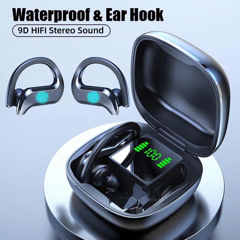 Tws Draadloze Bluetooth Hoofdtelefoon Gaming Headset Sport Waterdichte Stereo Bass Oordopjes Oorhaak Oortelefoon Handsfree Mobiele: 01