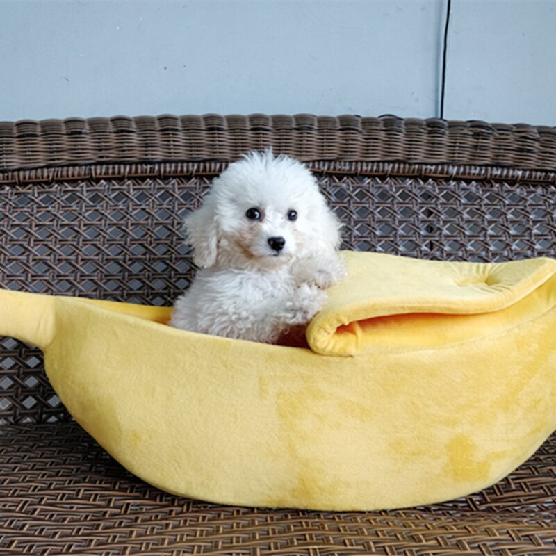 Sød katteseng bananformet blød kat kæleseng hus dejlige kæledyrsartikler til kattekillinger kanin små hunde  xh8z