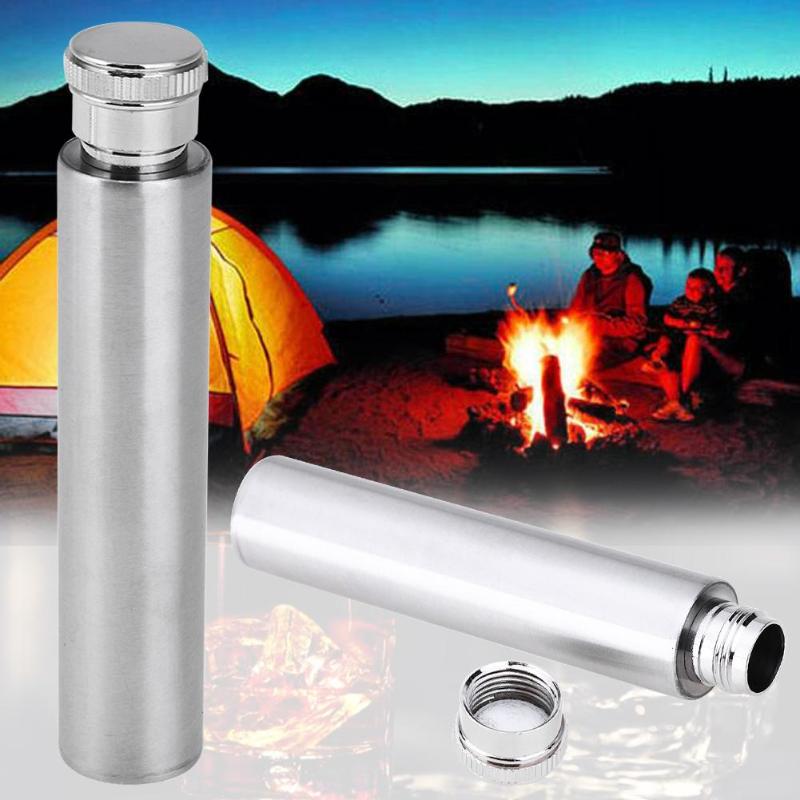 1oz Stainless Steel Hip Flasks Polished Round Bottom Tubular Wine Pot Wine Bottle Glasses & Cups Flasks 30ml