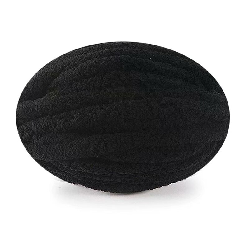 Fil de laine coloré T84E 27 m/rouleau épais pour fils à tricoter à la main, bricolage Crochet tissé à la main, fil d'écharpe de chapeau: Black