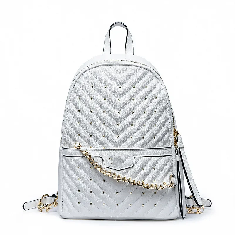Mochila para mujer y niña, bolso de hombro pequeño para viaje y escuela, mochila de cuero PU: Azul