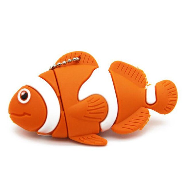 JASTER bella pesce usb flash drive pendrive 64gb 32gb piccolo animale pen drive 16gb di memoria del bastone del fumetto USB 2.0 di trasporto libero: 32GB / Orange