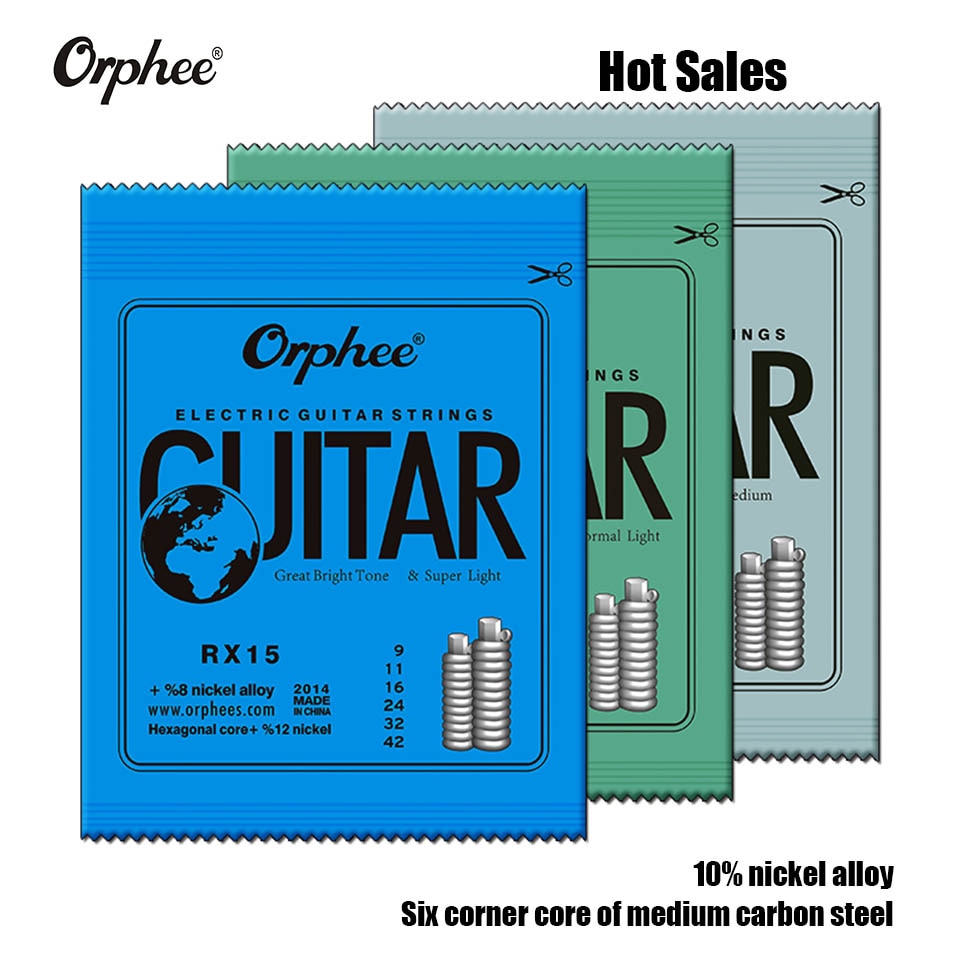 Orphee 6 Stks/set Elektrische Gitaar String Vernikkeld Staal Elektrische Gitaar Snaren Met Originele Retail Pakket