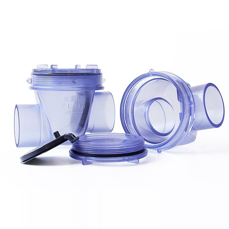 1pc 50mm PVC Blue Transparent Check Valve Anti-Backflow Check Valve Kitchen Sewer Pipe Water Pipe One-Way Valve