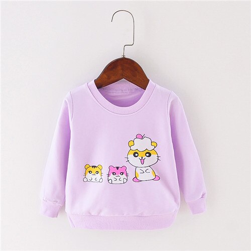 Baby toppe baby pige langærmede t-shirts bomuld t-shirt til piger hvid t-shirt tøj til nyfødte piger t-shirt 9m 12m 18m 24m: Lavendel / 9m