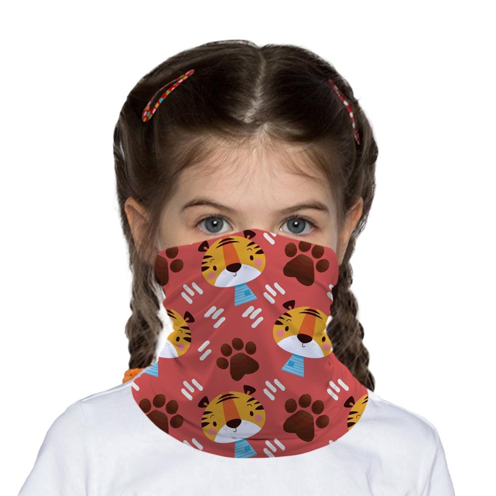 Tecknad tiger barn huvud/ansikte/mask hals bandana halsduk dubbel användning magic tub huvudduk cykling sport huvudbonad turban balaclava: F