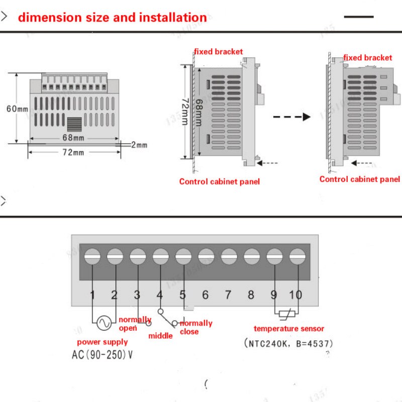 Digital Thermostat Temperature Controller Regulator Heating Cooling Control Instruments LED Display solar temperature controller
