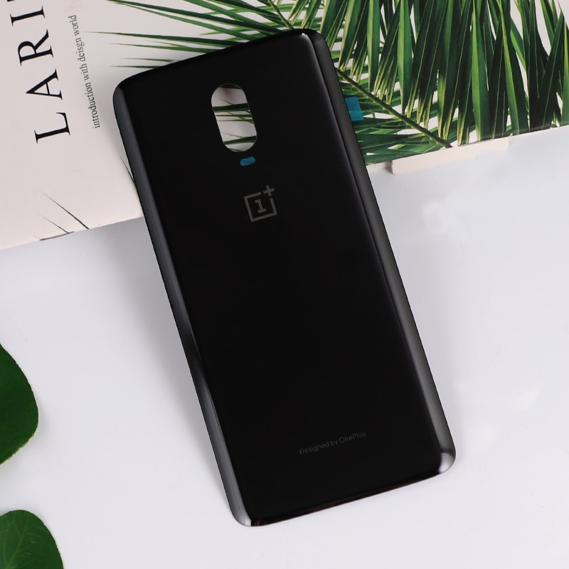 6 t original capa de habitação traseira para oneplus 6 t um mais porta traseira fosco brilhante reparação vidro substituir bateria caso + logotipo cola