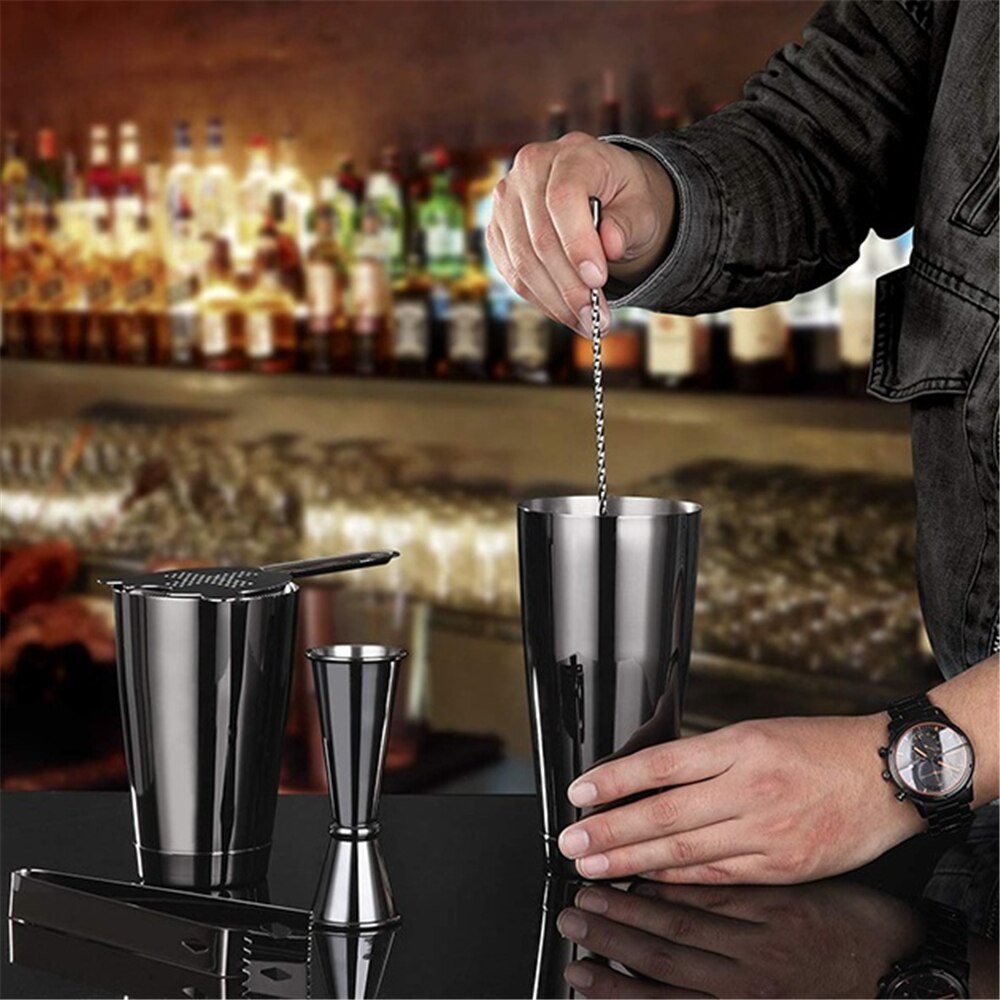 13 pçs/set aço inoxidável cocktail shaker gelo tong mixer bebida boston bartender browser kit barras conjunto ferramentas barra profissional