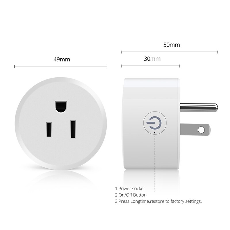 WiFi Smart Plug 10A AC90-250V Adapter Wireless Remote Voice Control Power Monitor Timer Socket for Apple Homekit