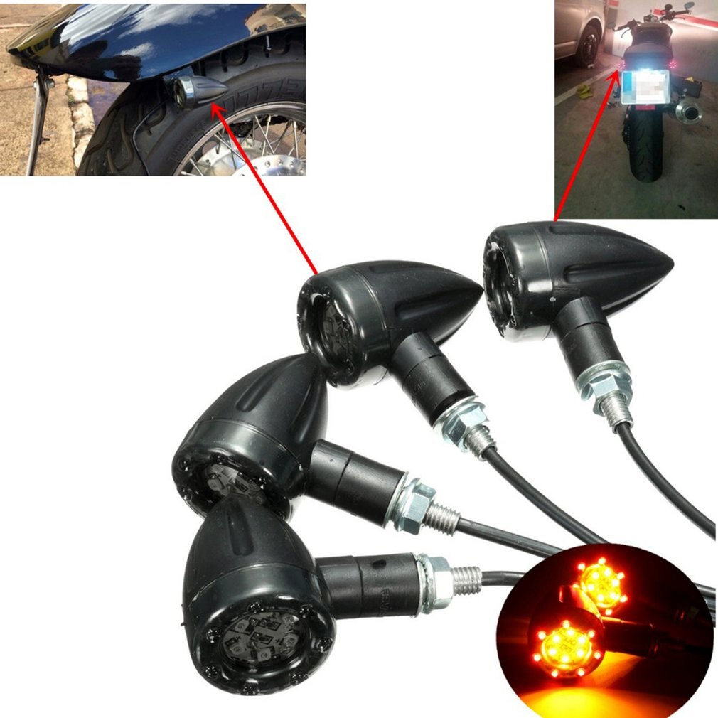 2Pcs Universal Motorcycle Turn Signal Light 12V 13 LED Super Bright Bulbs for Moto Off Road Indicator Light Easy to install