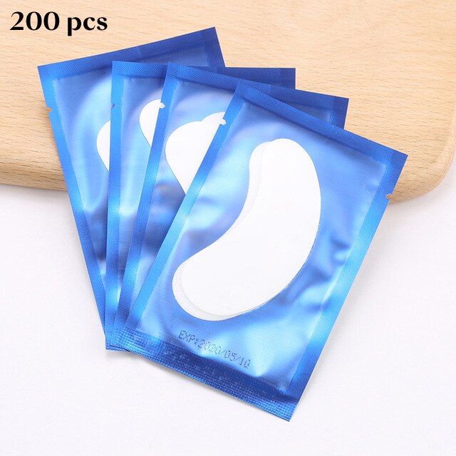 200Pairs Wimper Extension Papier Patches Hydrogel Gel Pads Pluizende Geënt Valse Wimpers Benodigdheden Make Gereedschap: Blue regular