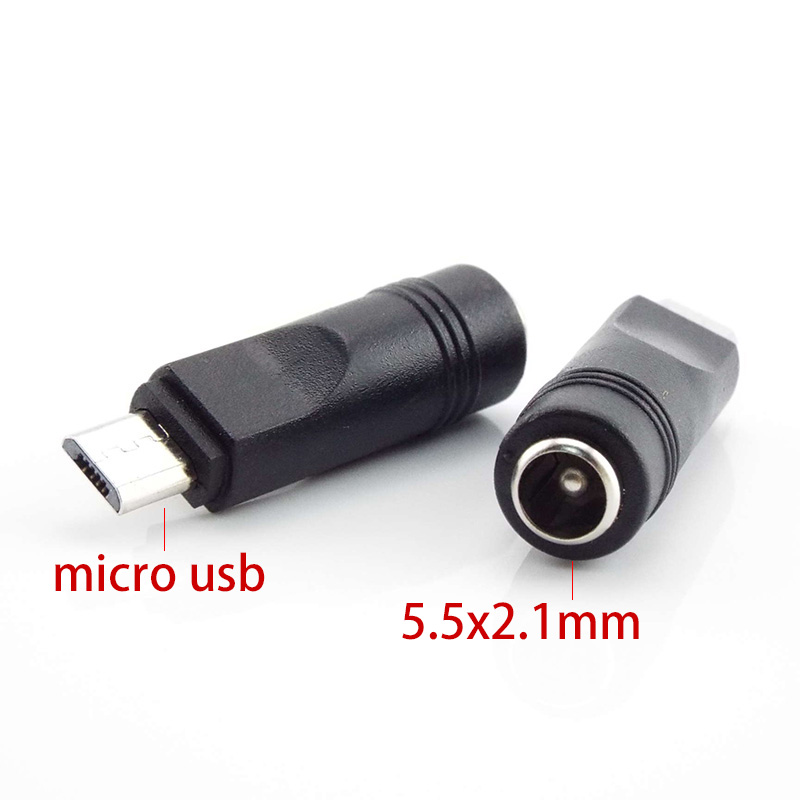 DC Female power Jack 5.5*2.1mm To USB 2.0 Male mirco type c Plug Female Jack 5V Connector converter Adapter for Laptop: Blue / 0.2M