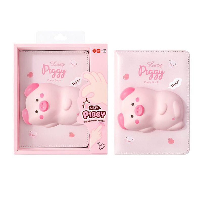 Children Students Planner Agenda Notebook Cute Decompression Notebook Stationery Office School Supplies: Pig