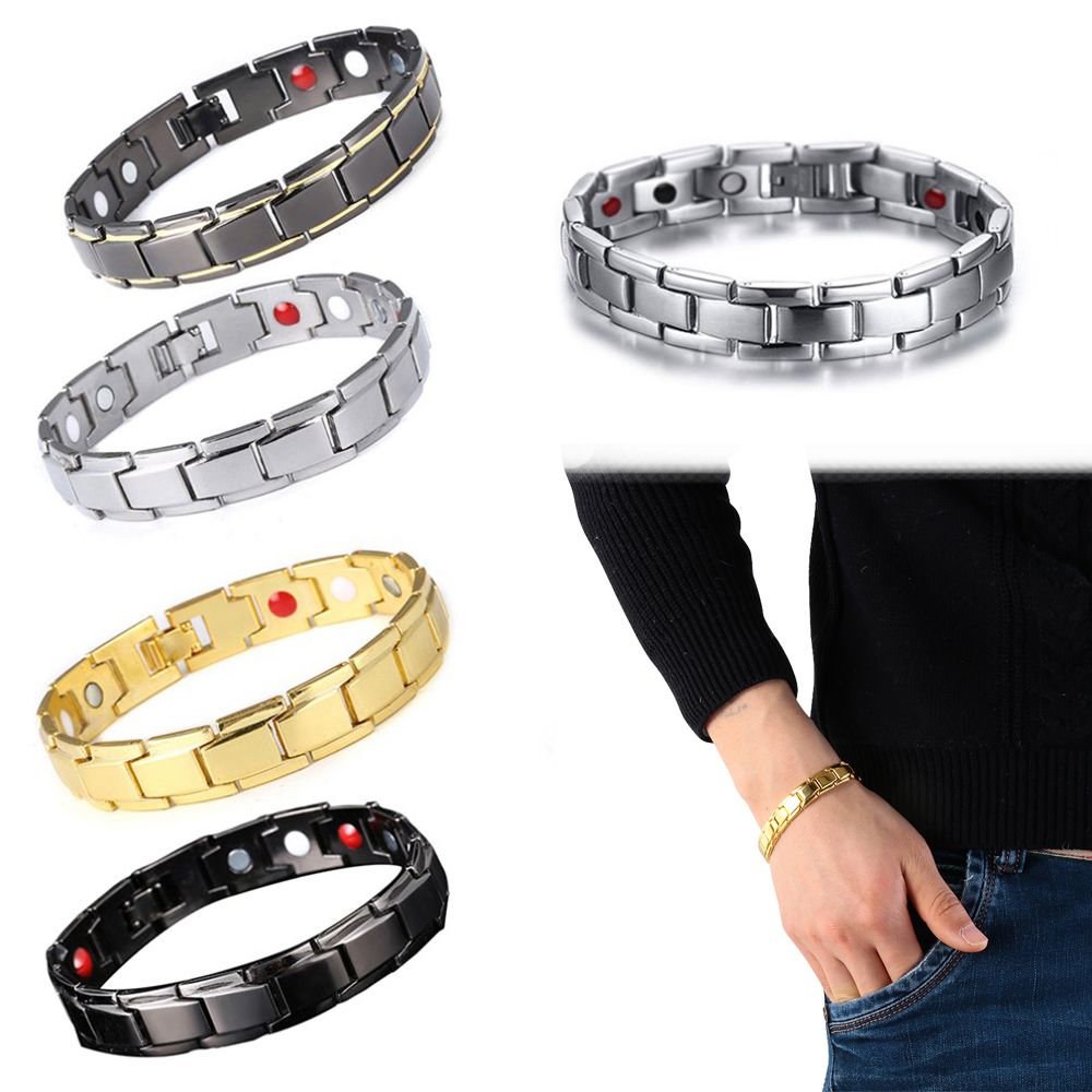 5 farben männer Schmuck Edelstahl Therapeutische Energie Heilung Armbinde Therapie Magnetische Armbinde
