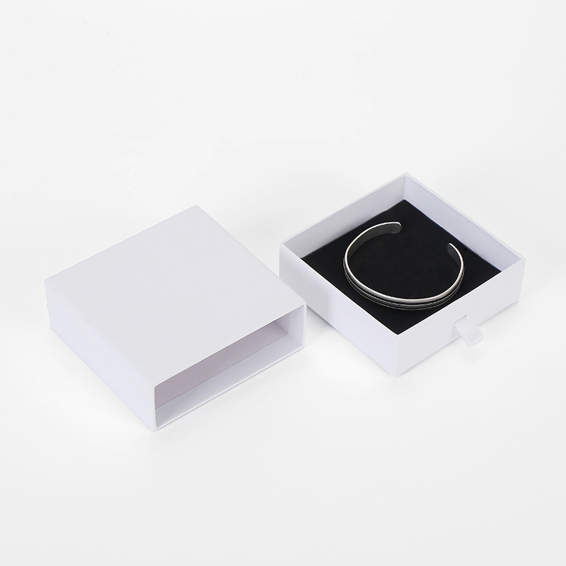 12 Pieces/Lot White Jewelry Box Pink Kraft Paper Favour Bulk Display Boxes Bag Necklace Bracelet Box