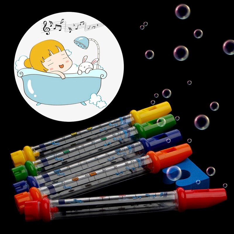 HBB Set of 5 Water Flutes Music Song Sheets Instruments Kids Fun Children Bath Toy