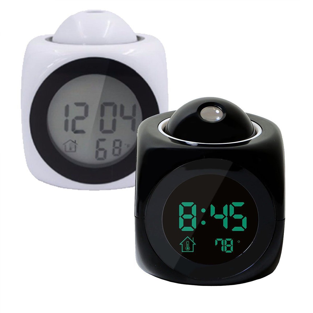 1pc Multifunction LCD Talking Projection Alarm Clock Time & Temp Display