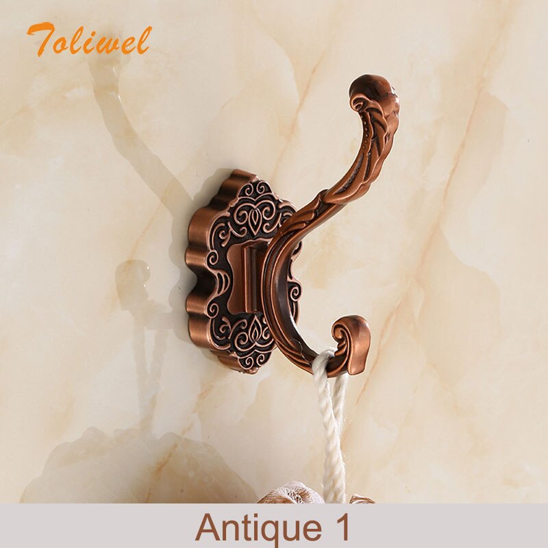 Aluminum Home Decor Nailless Folding Coat Hook Hallway Bedroom Door Hat Clothes Rack Hanger Kitchen Toilet Wall Brack Hooks: Antique 1